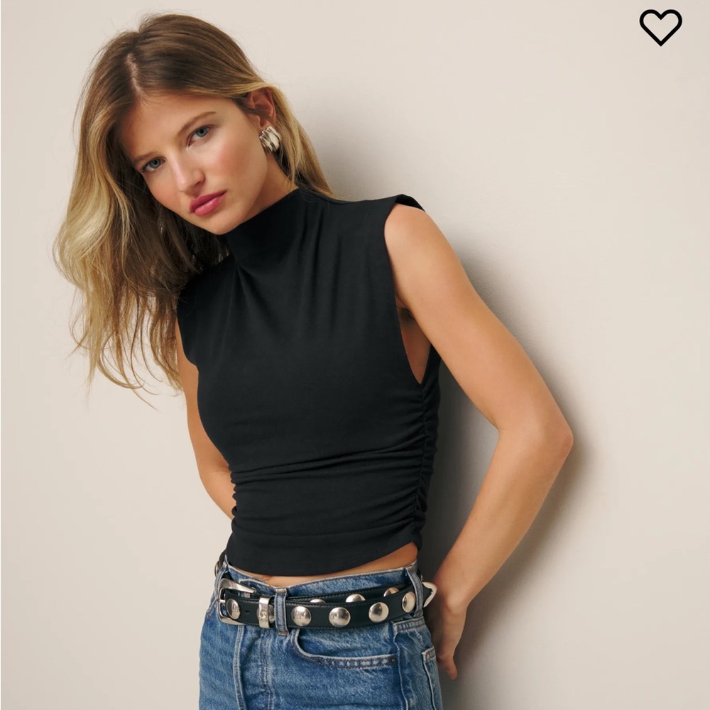 Reformation Black XS Lindy Top